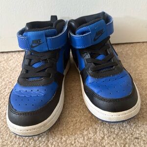 Nike Kids Black and Blue High-Top Sneakers